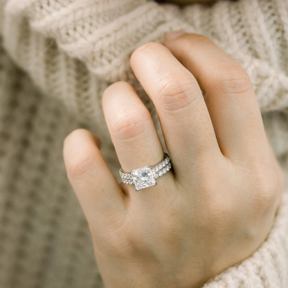 Marquise Cut Cluster Styled Lab Grown Diamond Engagement Ring