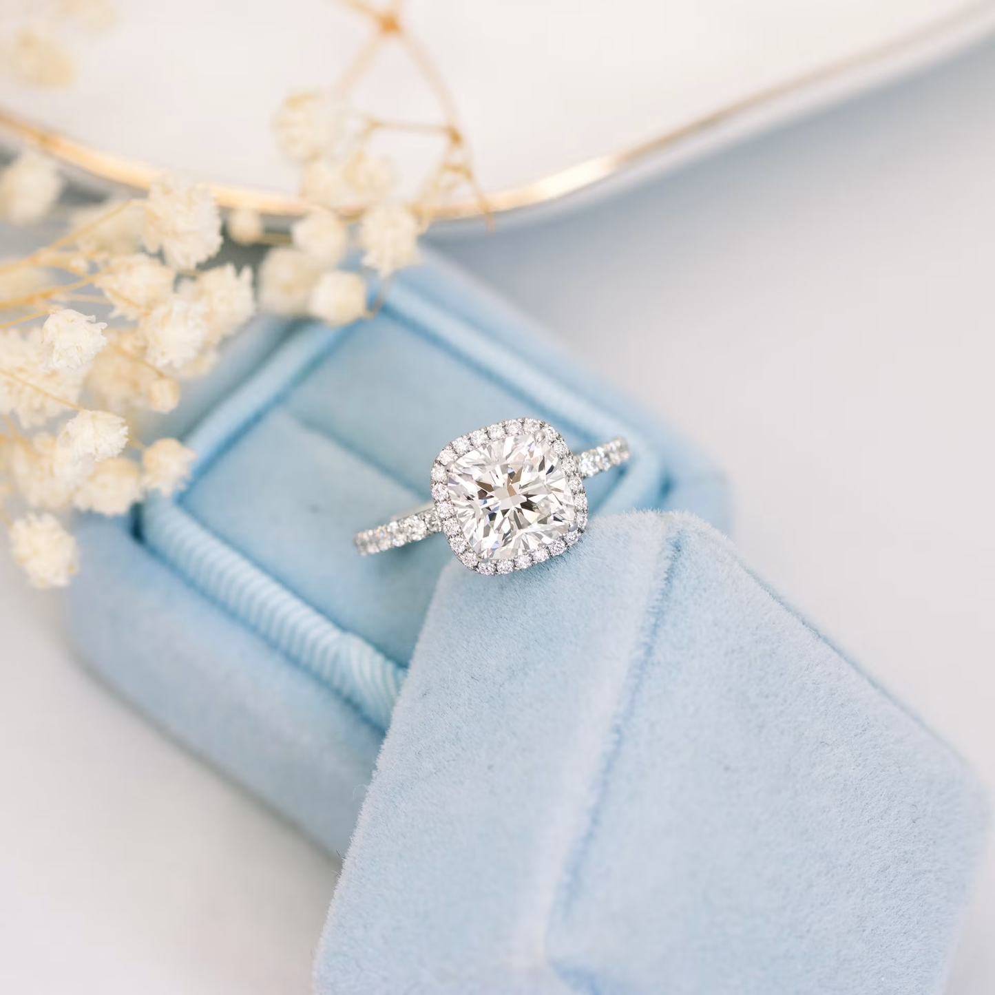 Marquise Cut Cluster Styled Lab Grown Diamond Engagement Ring