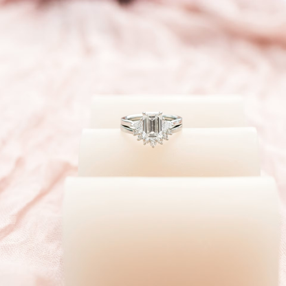 Marquise Cut Cluster Styled Lab Grown Diamond Engagement Ring