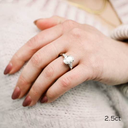 Marquise Cut Cluster Styled Lab Grown Diamond Engagement Ring