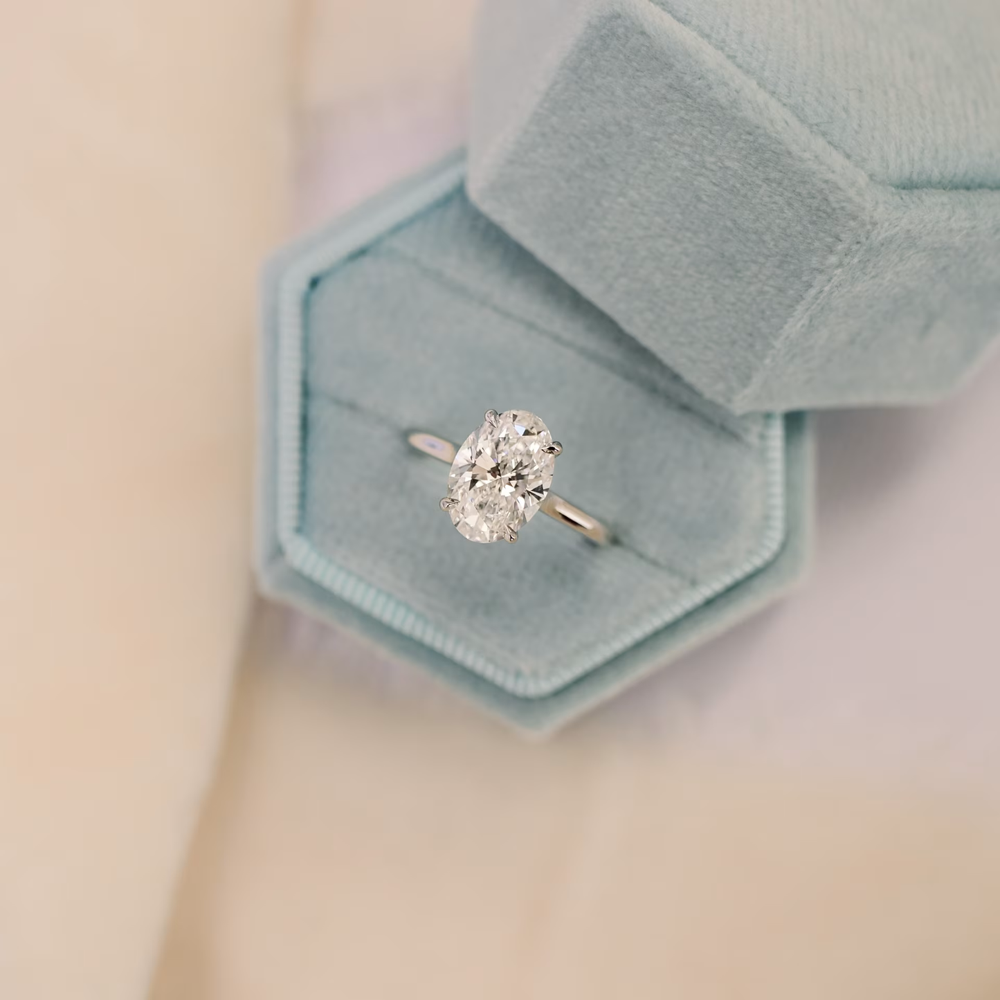 Marquise Cut Cluster Styled Lab Grown Diamond Engagement Ring