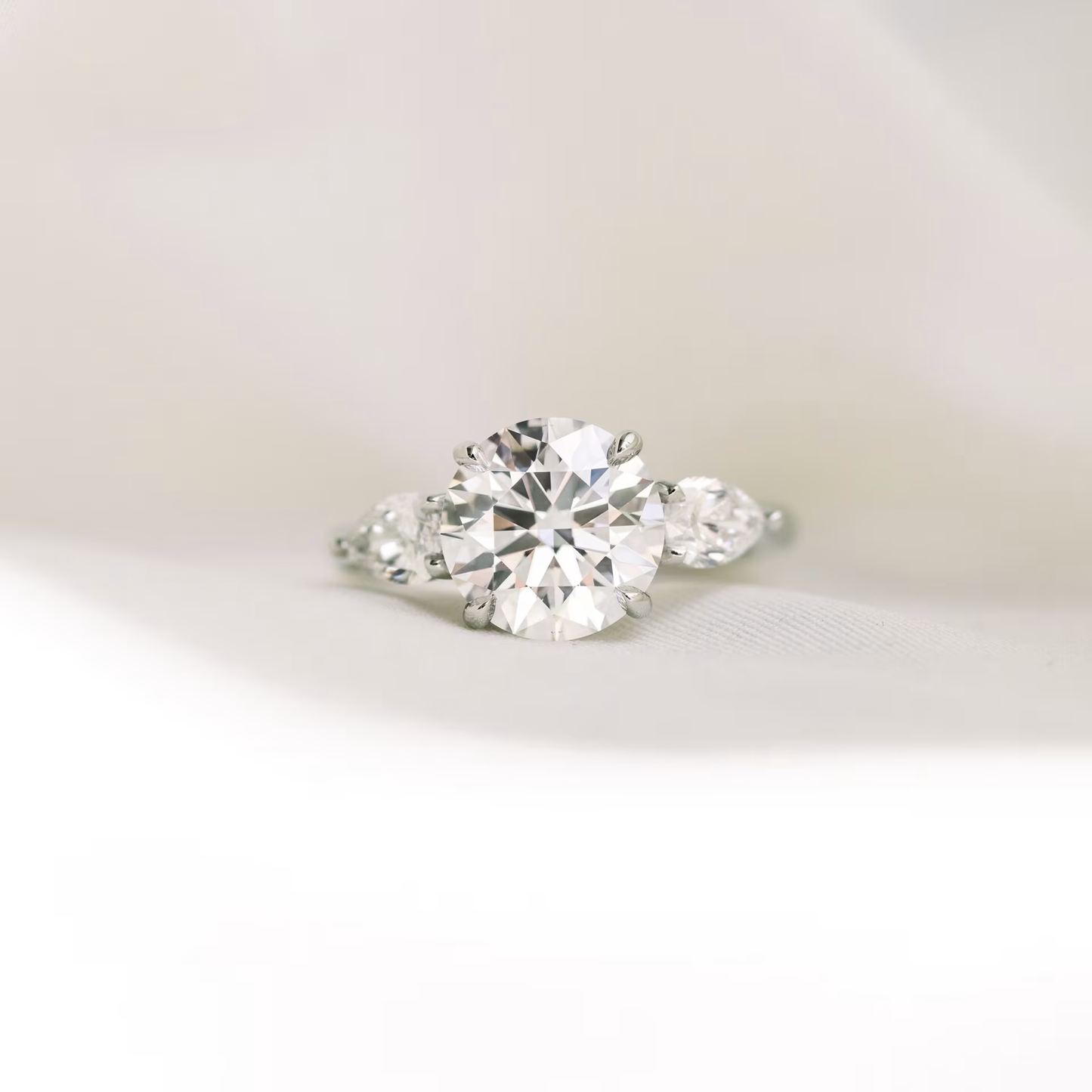 Marquise Cut Cluster Styled Lab Grown Diamond Engagement Ring