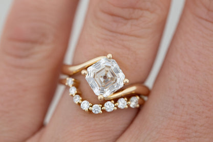 2 CT Round Three Stones Lab Grown Diamond Engagement Ring