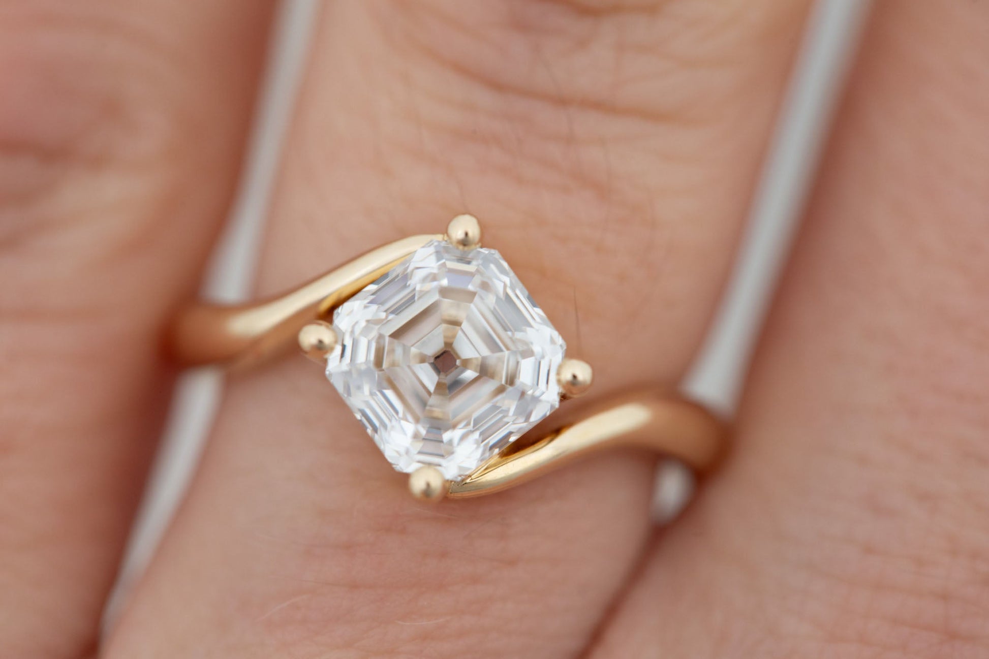 2 CT Round Three Stones Lab Grown Diamond Engagement Ring