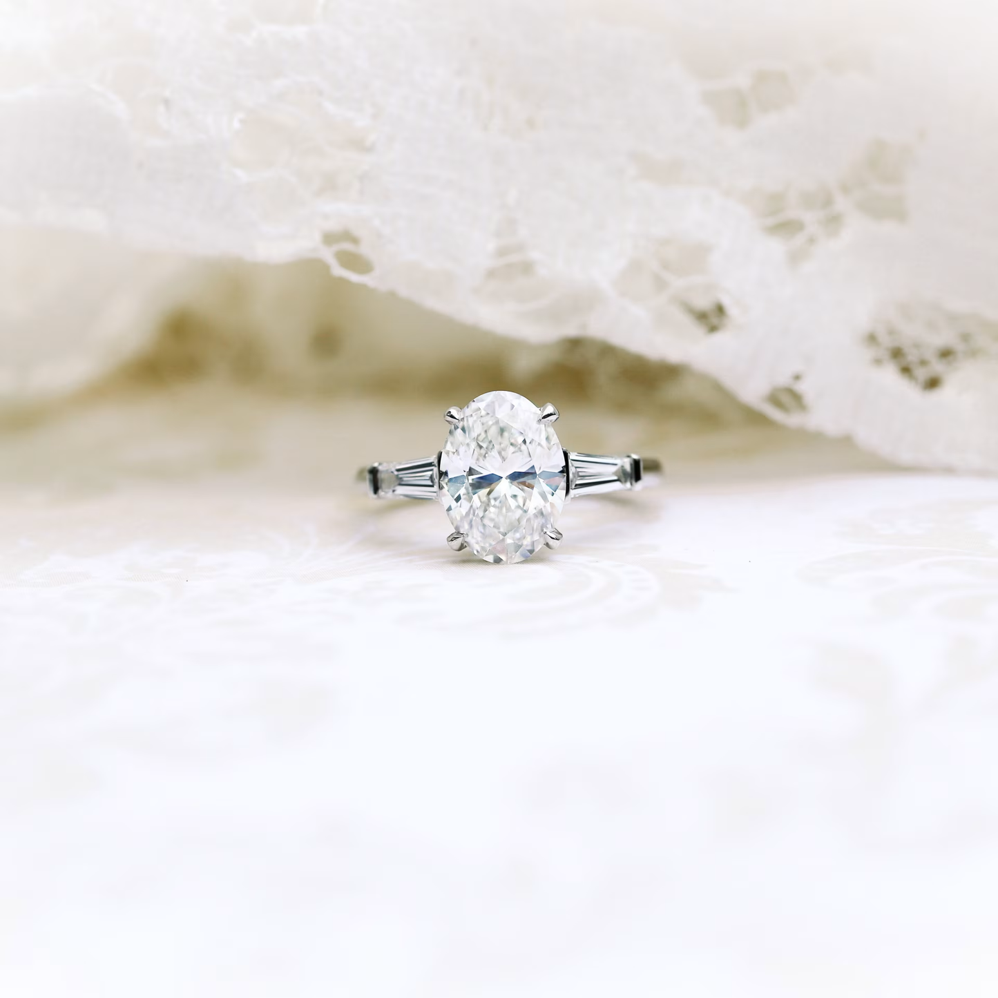 Marquise Cut Cluster Styled Lab Grown Diamond Engagement Ring