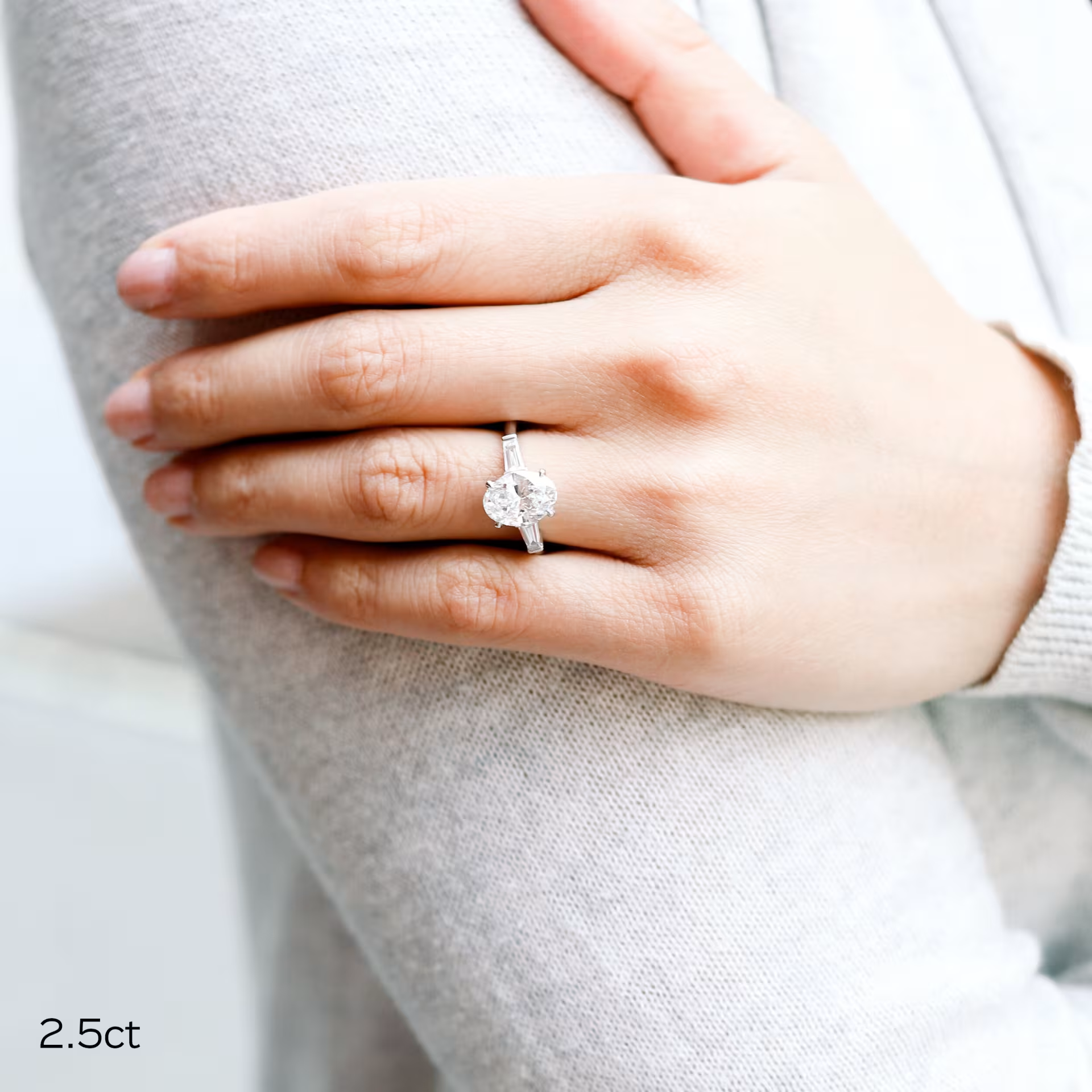 Marquise Cut Cluster Styled Lab Grown Diamond Engagement Ring