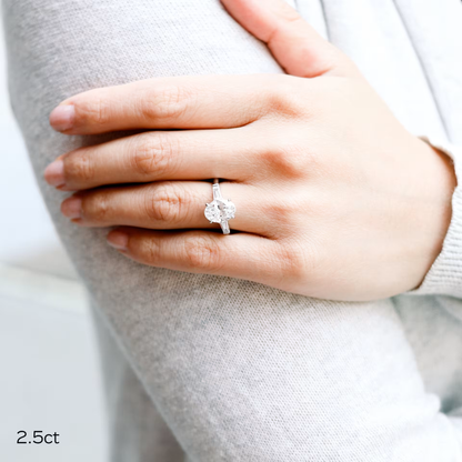 Marquise Cut Cluster Styled Lab Grown Diamond Engagement Ring