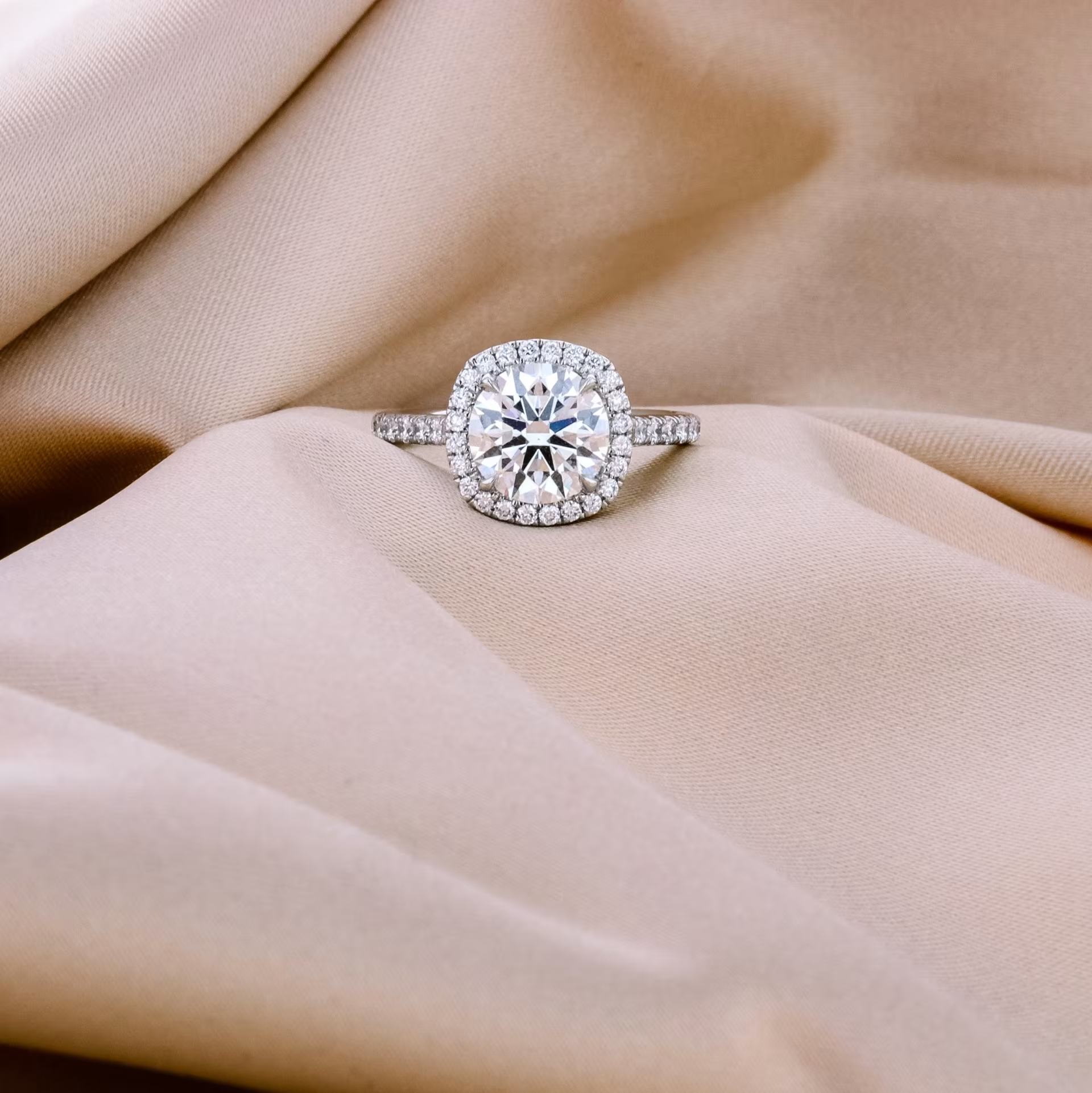 Marquise Cut Cluster Styled Lab Grown Diamond Engagement Ring