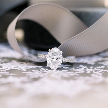 Marquise Cut Cluster Styled Lab Grown Diamond Engagement Ring
