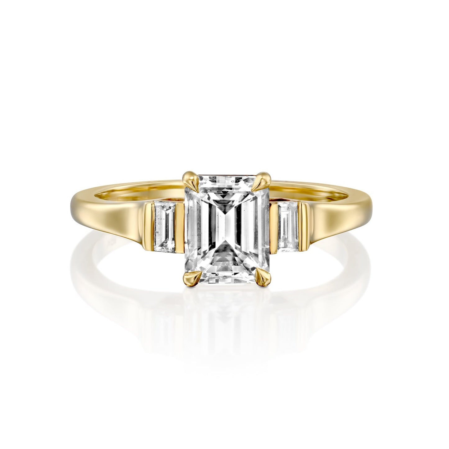 2 CT Round Three Stones Lab Grown Diamond Engagement Ring