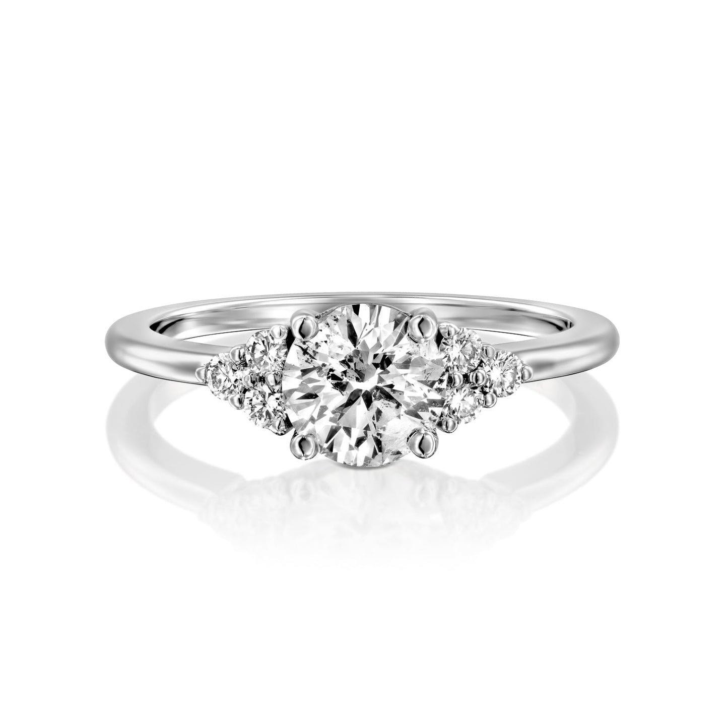 2 CT Round Three Stones Lab Grown Diamond Engagement Ring