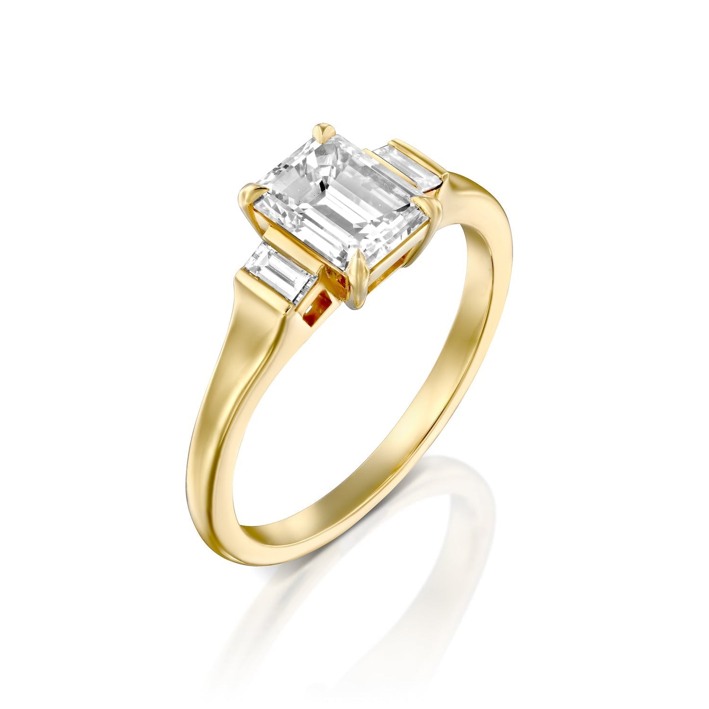 2 CT Round Three Stones Lab Grown Diamond Engagement Ring