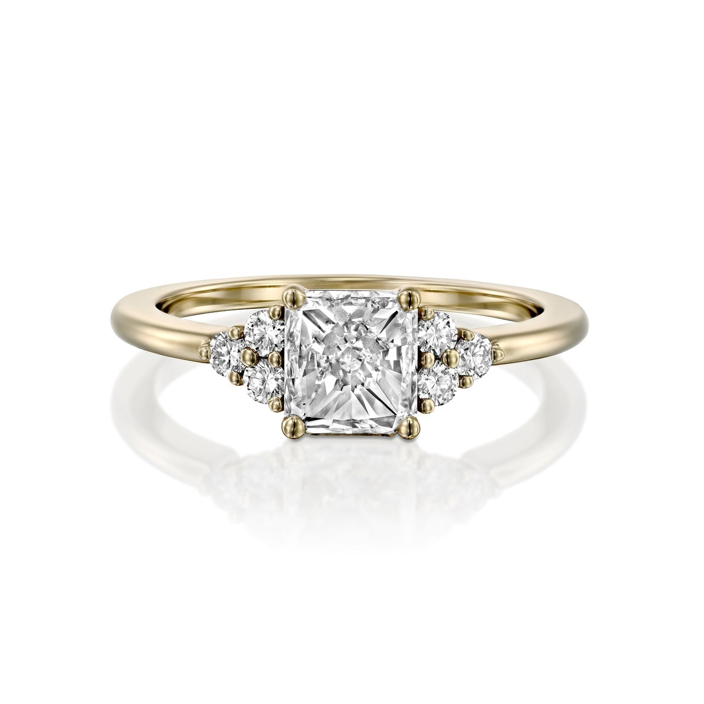 2 CT Round Three Stones Lab Grown Diamond Engagement Ring