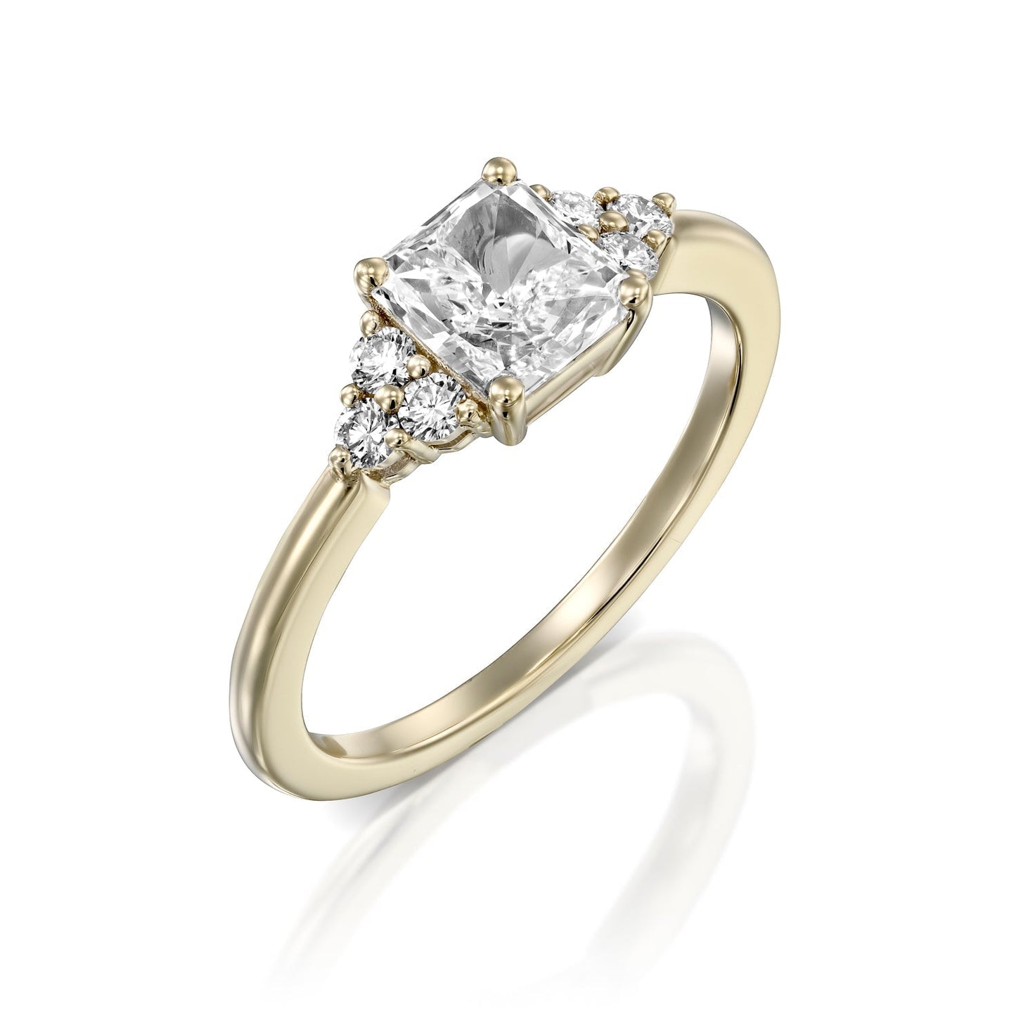 2 CT Round Three Stones Lab Grown Diamond Engagement Ring