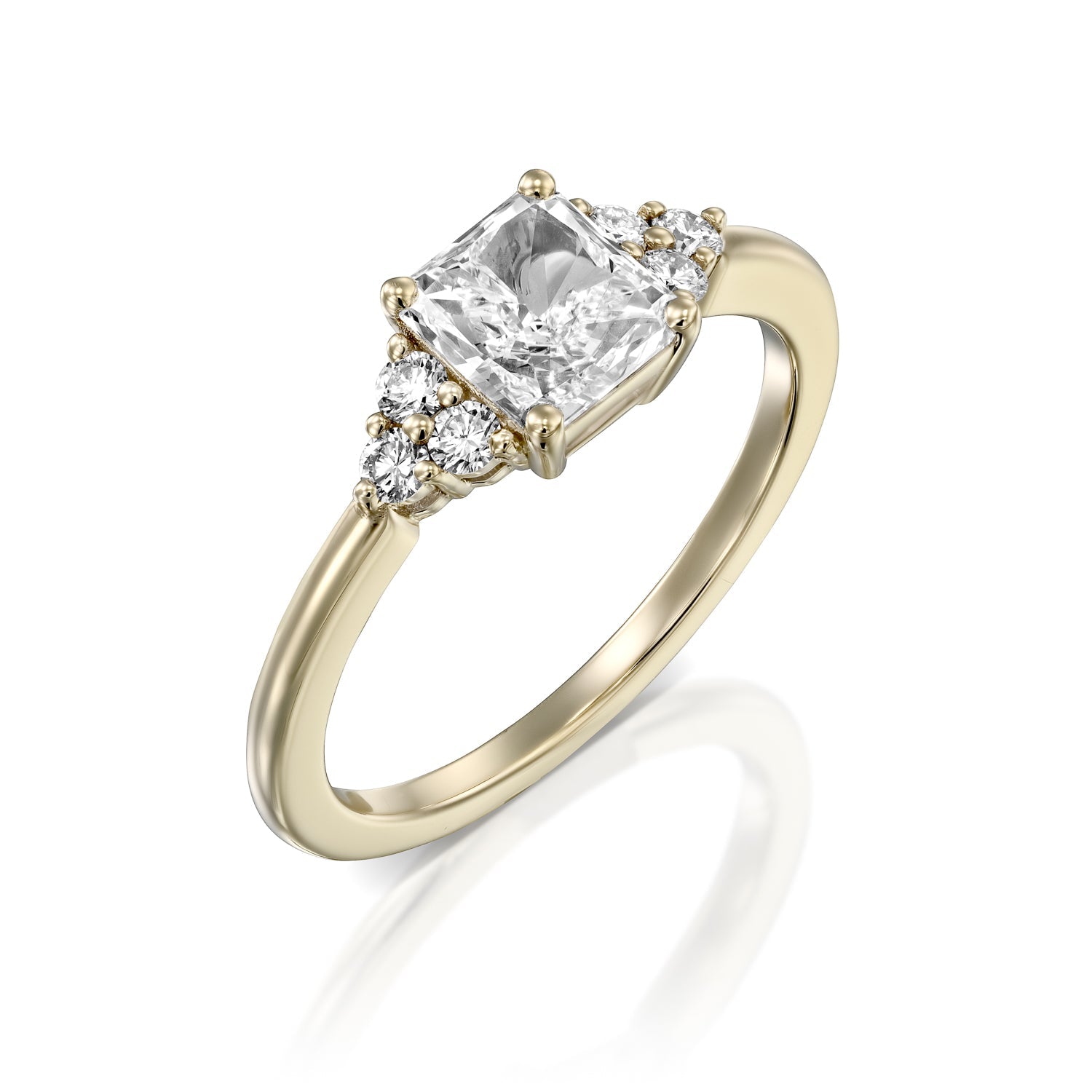 2 CT Round Three Stones Lab Grown Diamond Engagement Ring
