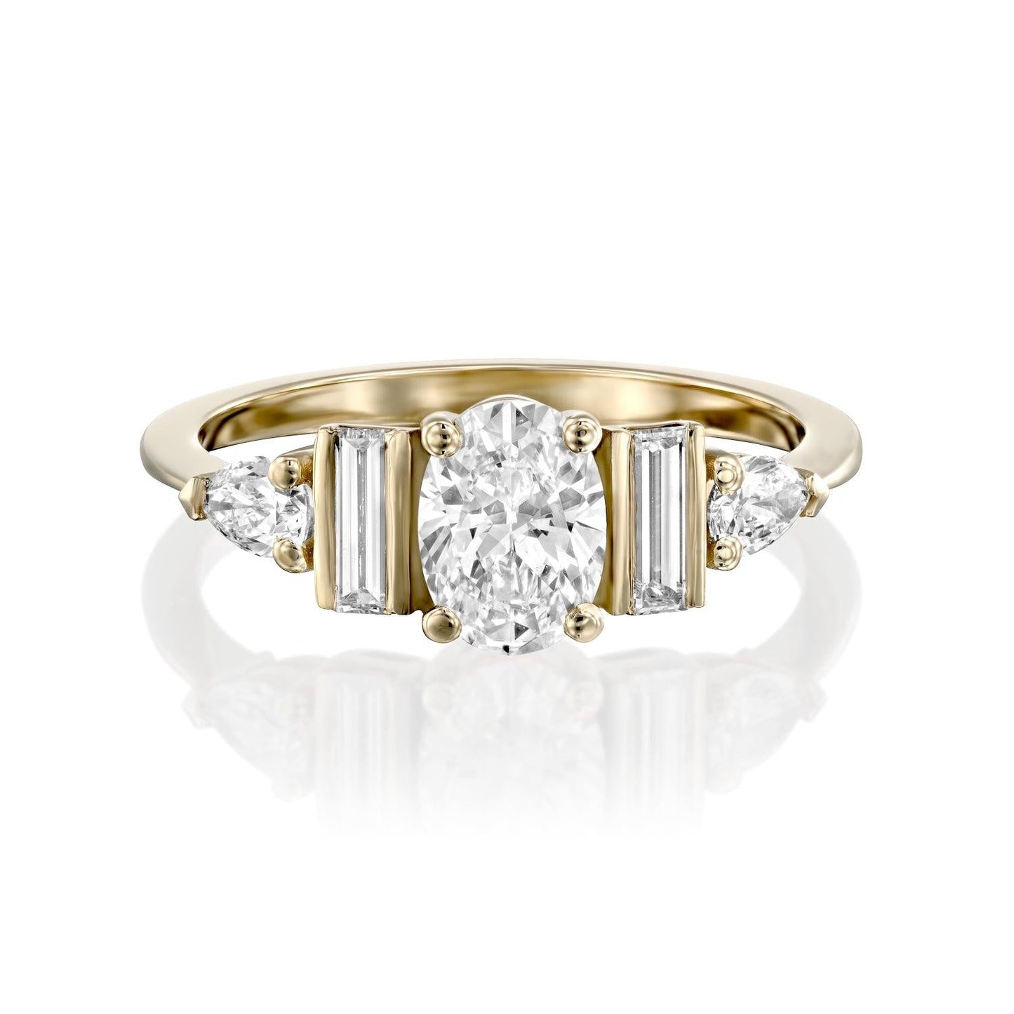 2 CT Round Three Stones Lab Grown Diamond Engagement Ring