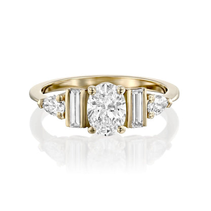 2 CT Round Three Stones Lab Grown Diamond Engagement Ring