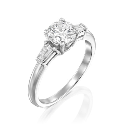 2 CT Round Three Stones Lab Grown Diamond Engagement Ring