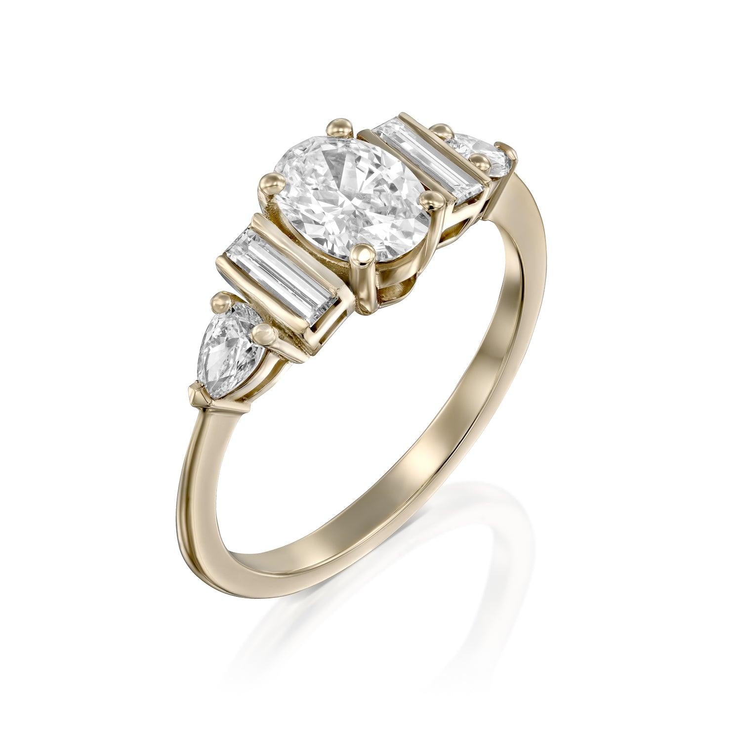 2 CT Round Three Stones Lab Grown Diamond Engagement Ring