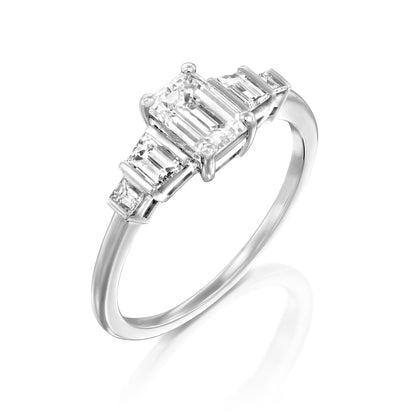 2 CT Round Three Stones Lab Grown Diamond Engagement Ring