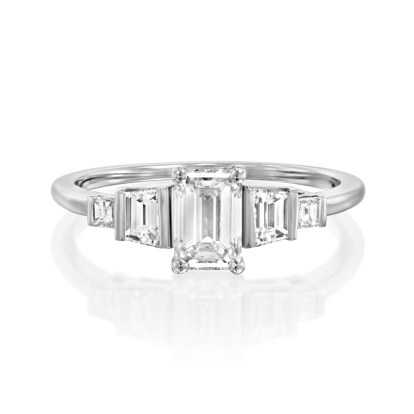 2 CT Round Three Stones Lab Grown Diamond Engagement Ring