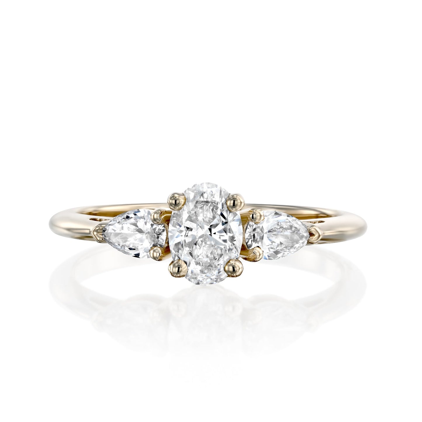 2 CT Round Three Stones Lab Grown Diamond Engagement Ring