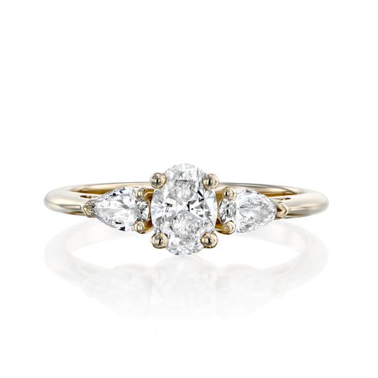 2 CT Round Three Stones Lab Grown Diamond Engagement Ring