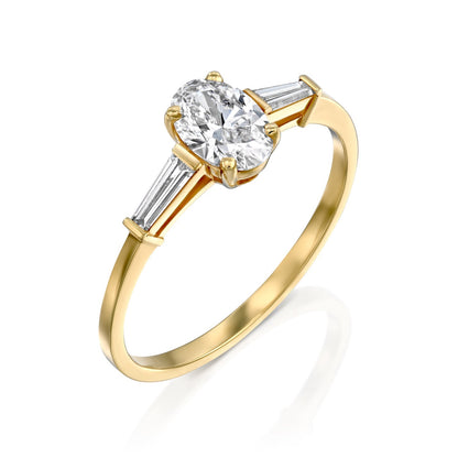 2 CT Round Three Stones Lab Grown Diamond Engagement Ring