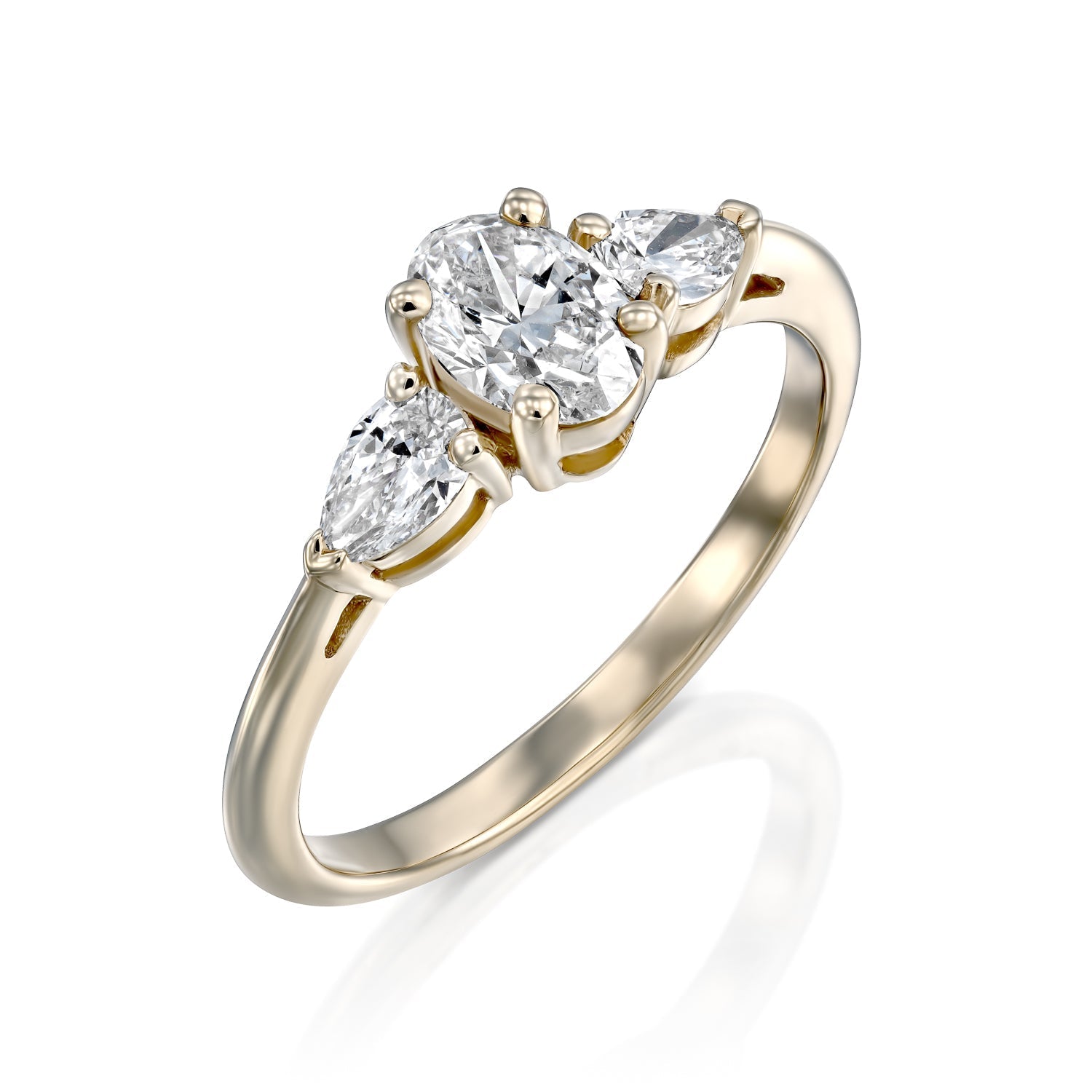2 CT Round Three Stones Lab Grown Diamond Engagement Ring