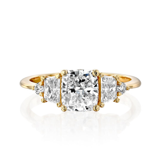 2 CT Round Three Stones Lab Grown Diamond Engagement Ring