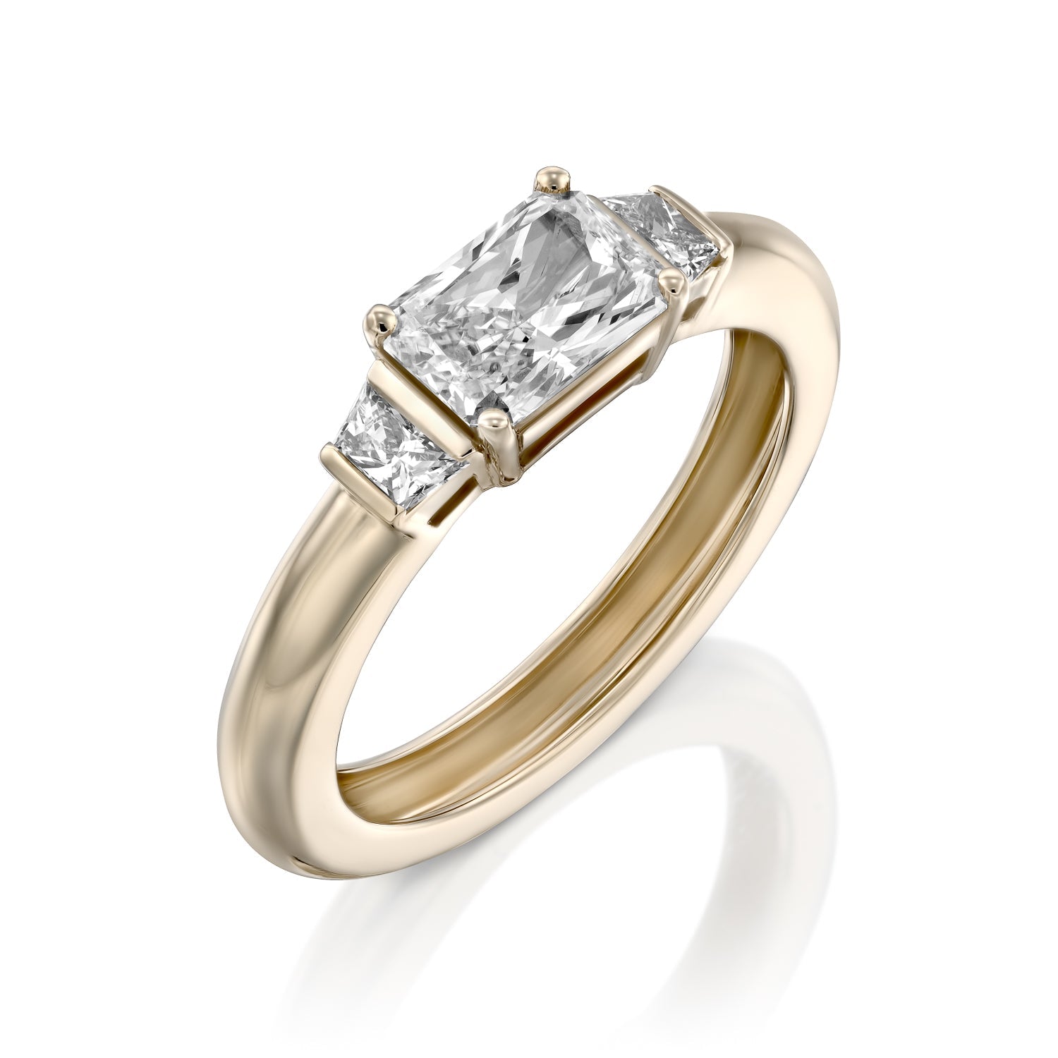 2 CT Round Three Stones Lab Grown Diamond Engagement Ring