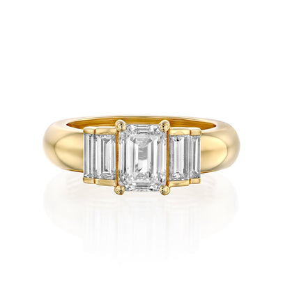 2 CT Round Three Stones Lab Grown Diamond Engagement Ring
