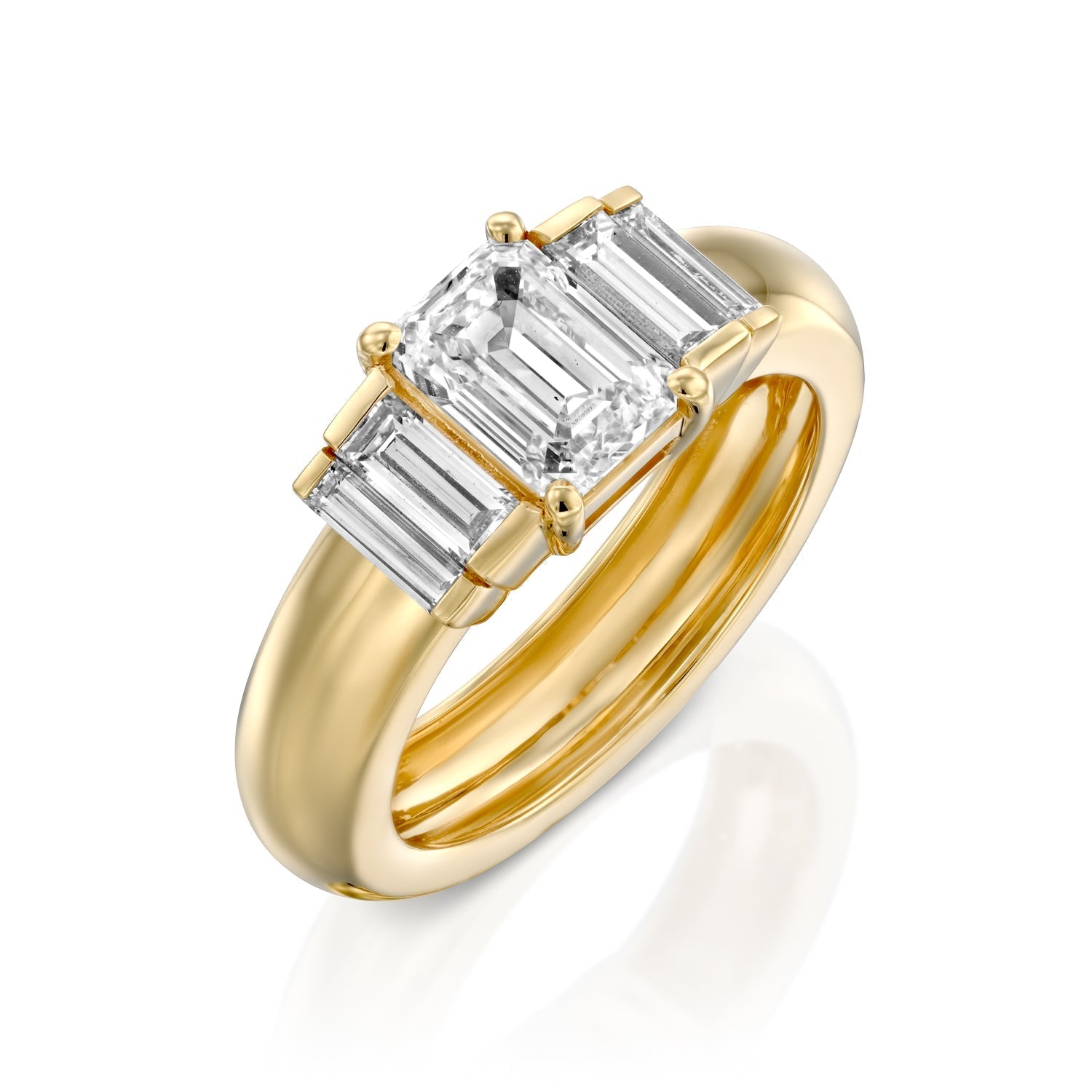 2 CT Round Three Stones Lab Grown Diamond Engagement Ring