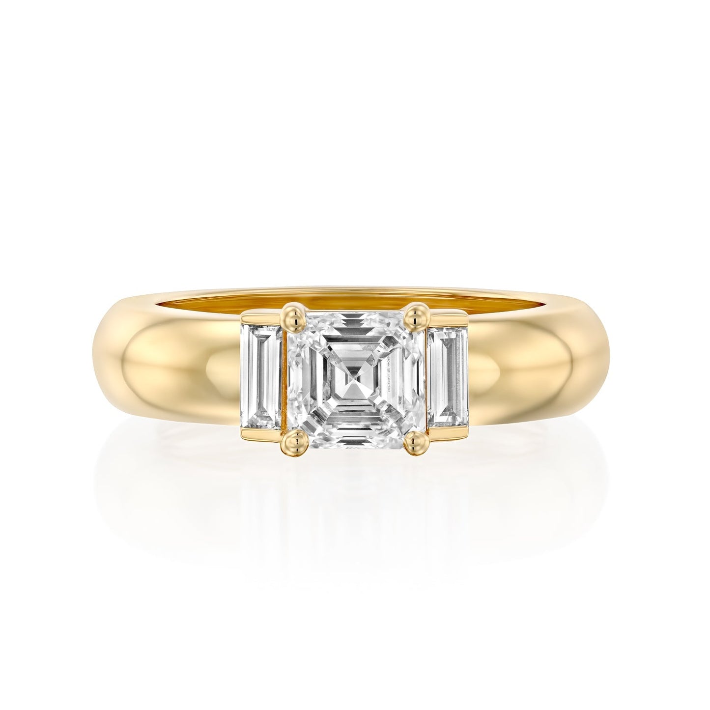 2 CT Round Three Stones Lab Grown Diamond Engagement Ring