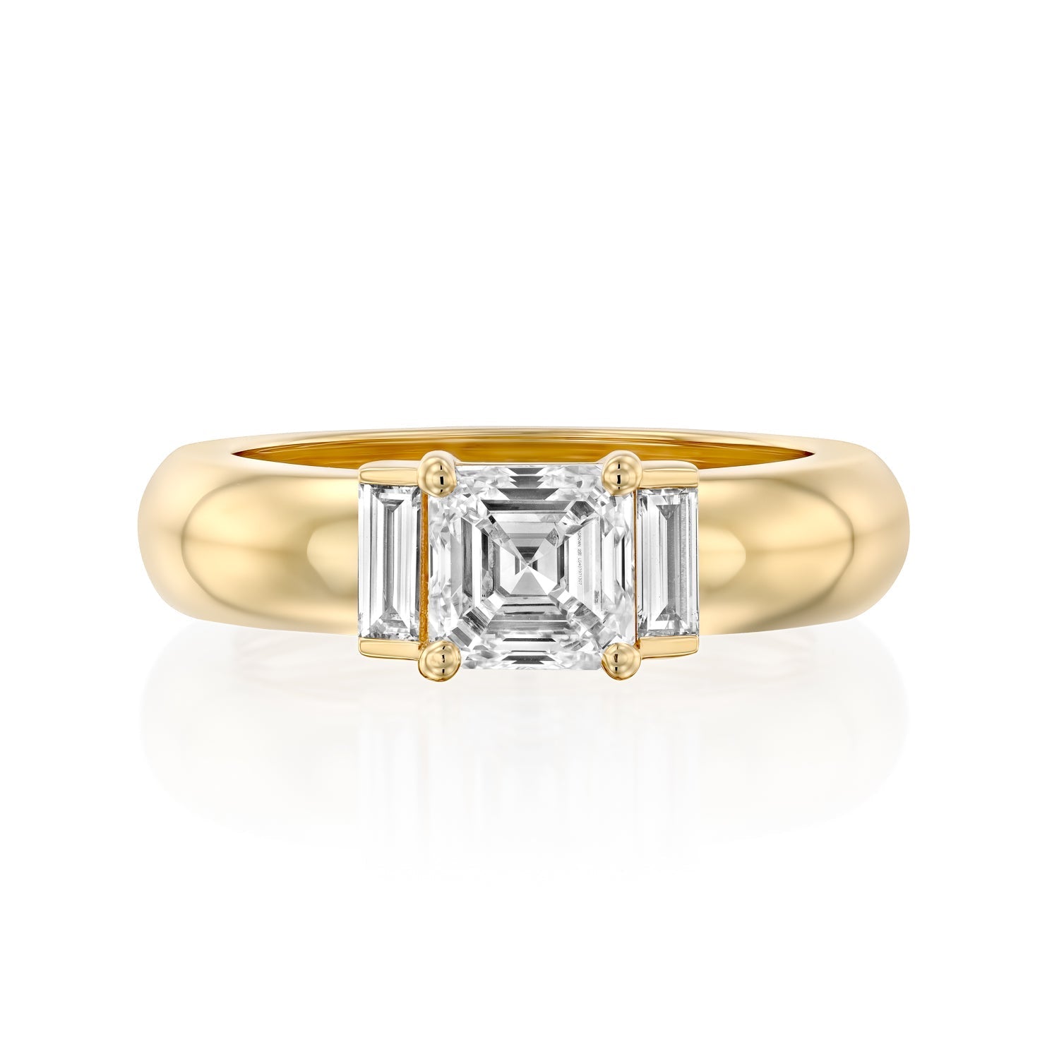 2 CT Round Three Stones Lab Grown Diamond Engagement Ring