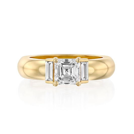 2 CT Round Three Stones Lab Grown Diamond Engagement Ring