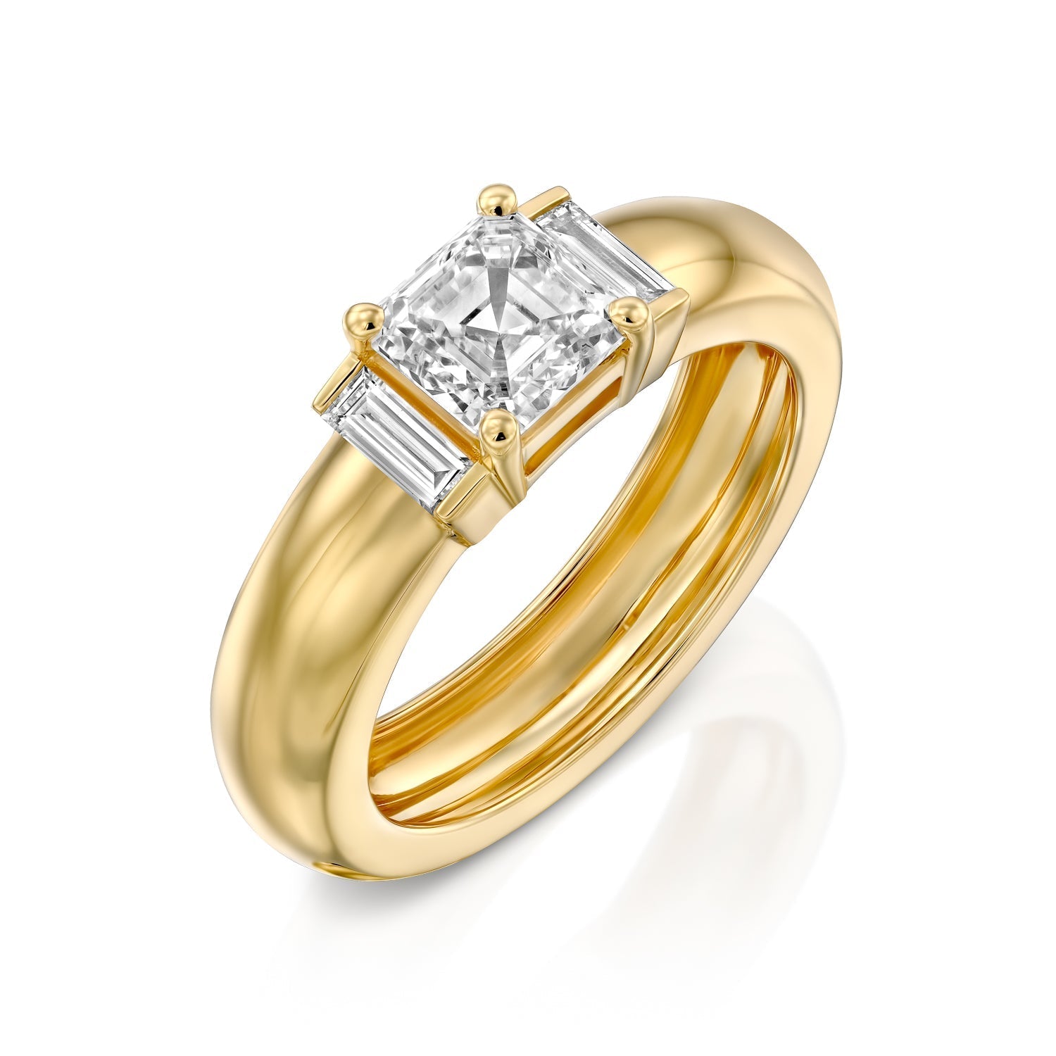 2 CT Round Three Stones Lab Grown Diamond Engagement Ring