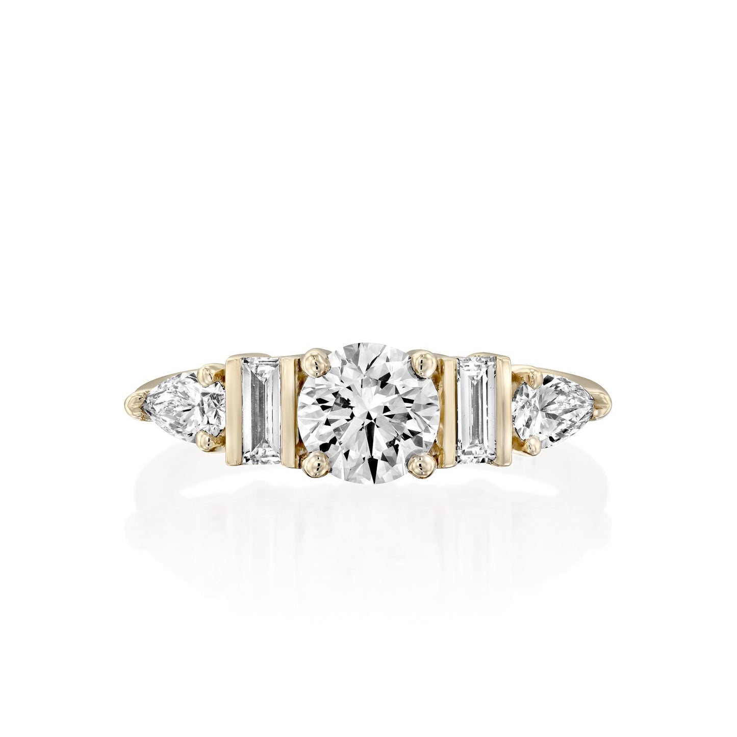 2 CT Round Three Stones Lab Grown Diamond Engagement Ring