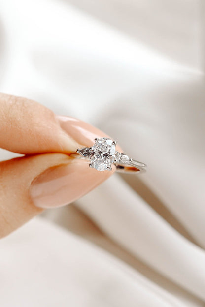 2 CT Round Three Stones Lab Grown Diamond Engagement Ring