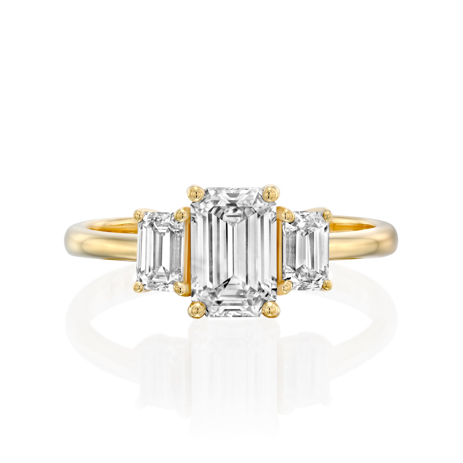 2 CT Round Three Stones Lab Grown Diamond Engagement Ring
