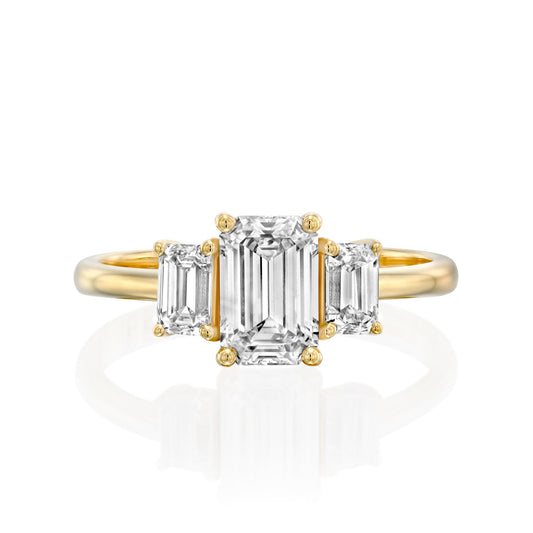 2 CT Round Three Stones Lab Grown Diamond Engagement Ring