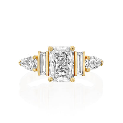 2 CT Round Three Stones Lab Grown Diamond Engagement Ring