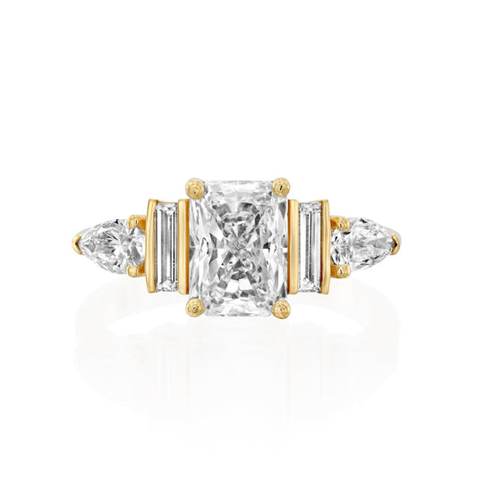 2 CT Round Three Stones Lab Grown Diamond Engagement Ring