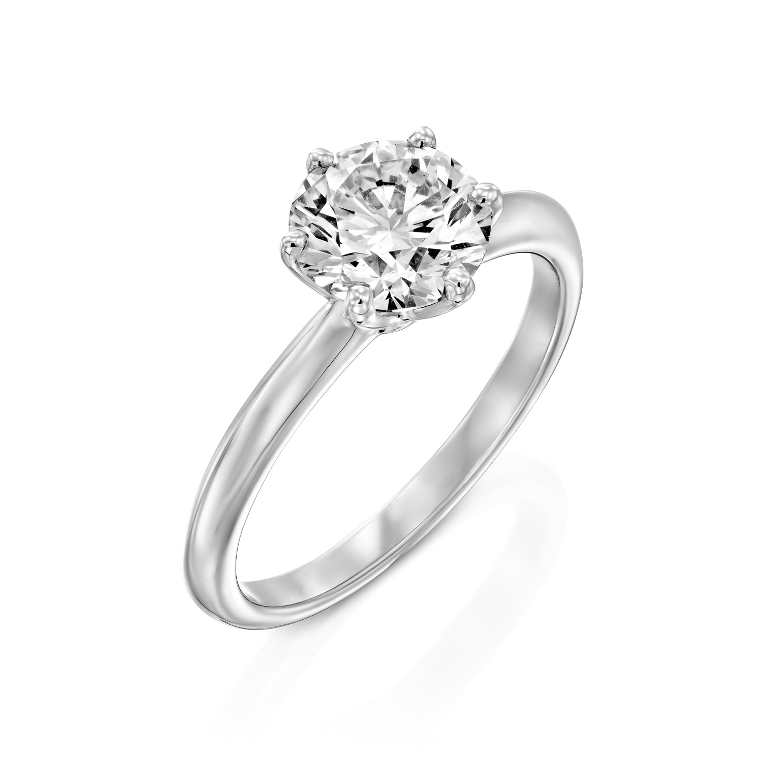 2 CT Round Three Stones Lab Grown Diamond Engagement Ring