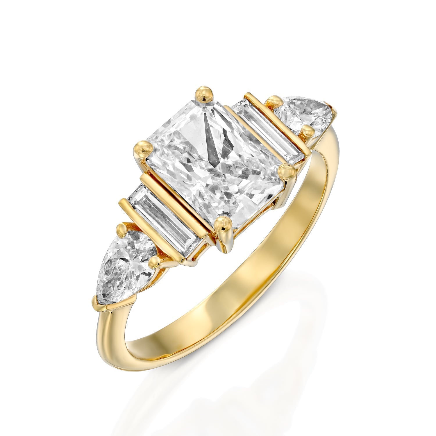 2 CT Round Three Stones Lab Grown Diamond Engagement Ring