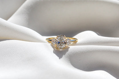 2 CT Round Three Stones Lab Grown Diamond Engagement Ring