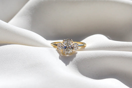 2 CT Round Three Stones Lab Grown Diamond Engagement Ring