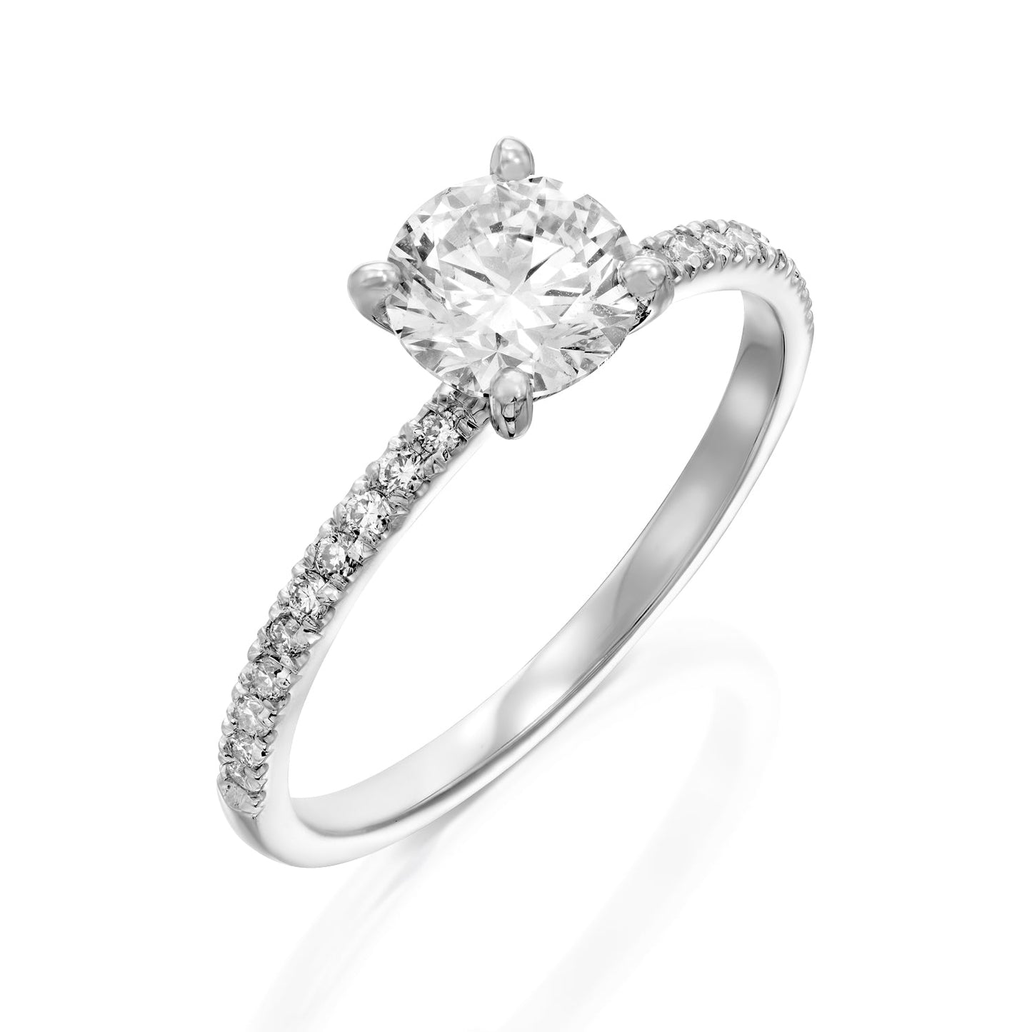2 CT Round Three Stones Lab Grown Diamond Engagement Ring