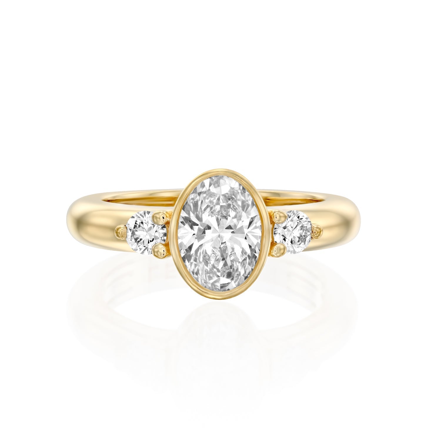 2 CT Round Three Stones Lab Grown Diamond Engagement Ring