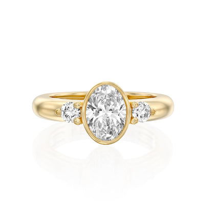 2 CT Round Three Stones Lab Grown Diamond Engagement Ring